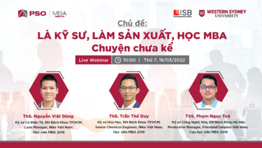 MBA Meetup: Là kỹ sư, làm sản xuất, học MBA: Chuyện chưa kể